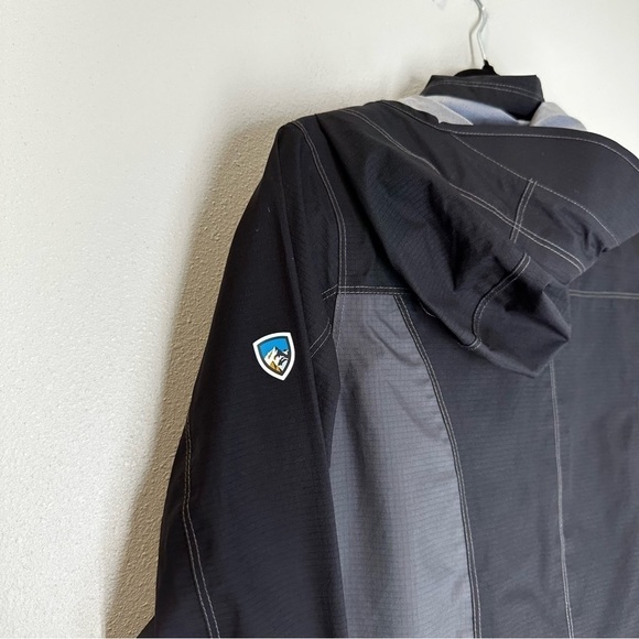 KUHL Jetstream Trench Coat Black Grey Colorblock Hooded Full Zip Size XS Women's - Picture 14 of 15